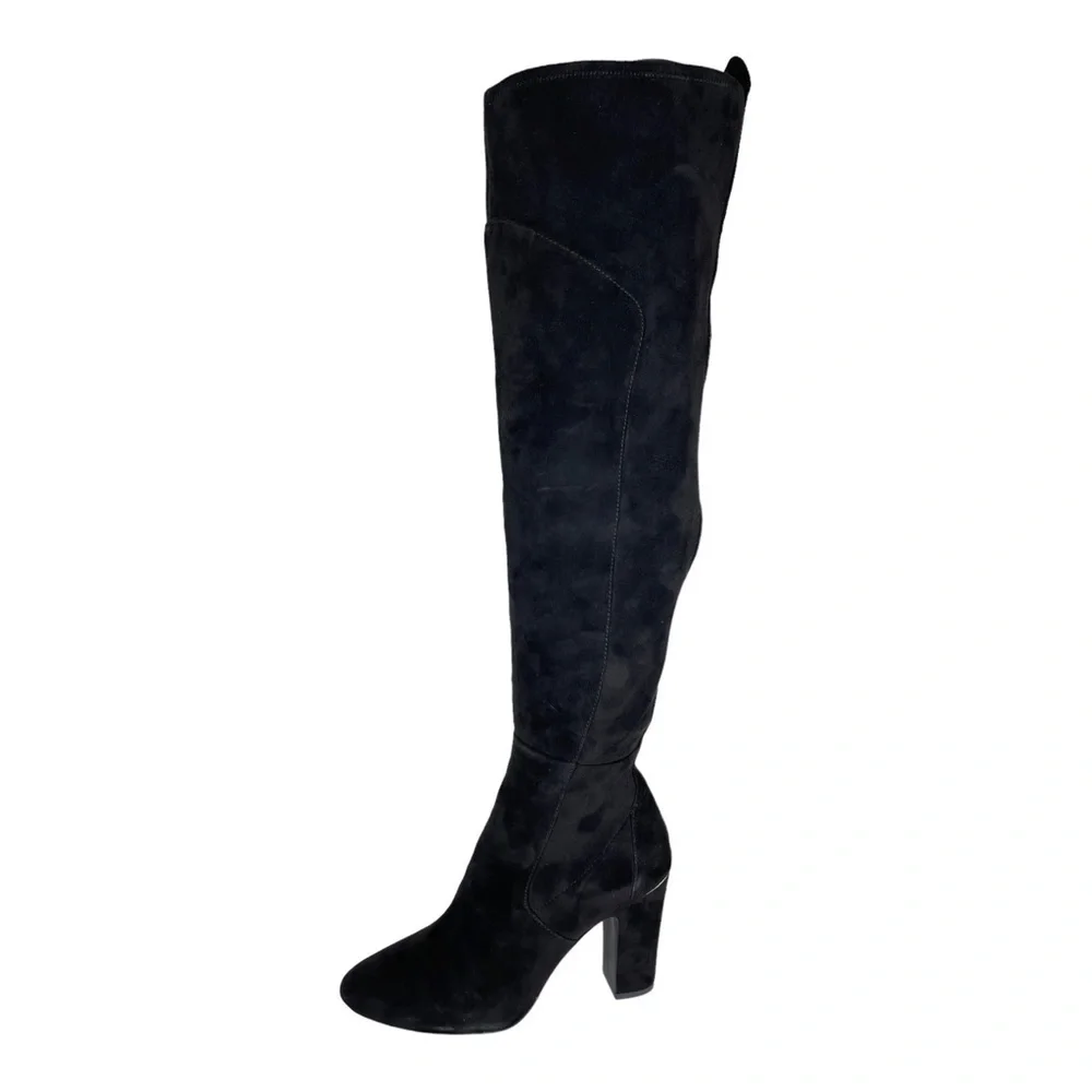 DKNY Sloane Black Suede Leather OTK Womens Boots Size 9.5M